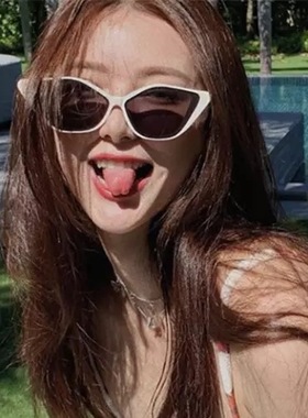 白色辣妹ins网红蹦迪太阳镜小脸