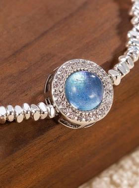 s925纯银碎银圆珠手链女生2025新款轻奢小众精致生日礼物送女友