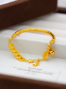 新款五帝钱币五路财神半镯