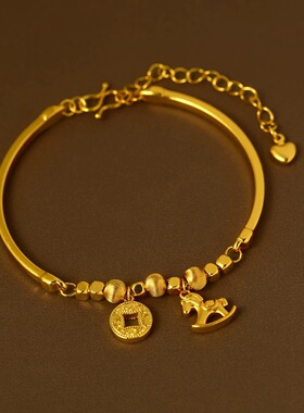 、强保色古法沙金木马钱币手