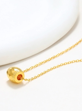 正品越南沙金鱼鳞小蛮腰项链女小众设计感锁骨链18K金不掉色颈链