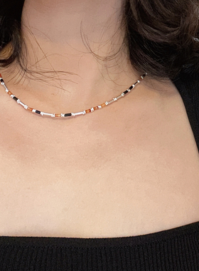 纯银玻璃珠组合超闪复古时髦百搭