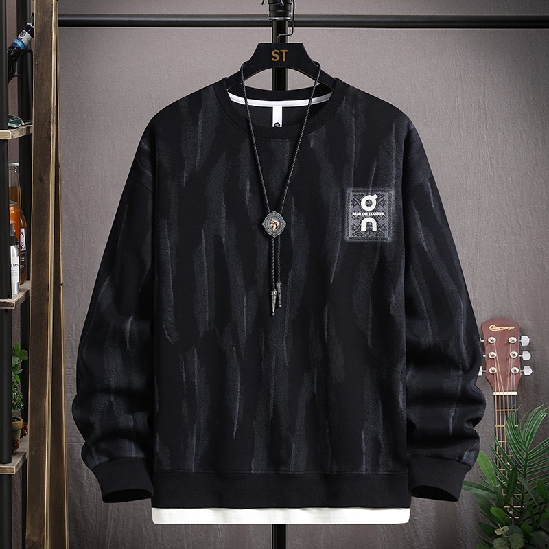 春秋季圆领卫衣男孩初中学生长袖打底衫青少年大童假两件T恤上衣,淘宝优惠券,粉丝福利购,淘宝优惠卷