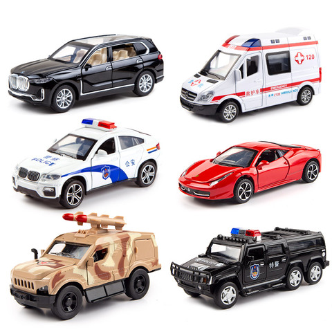 警车玩具六一儿童节礼物模型合金车礼盒套装小汽车仿真警察车男孩