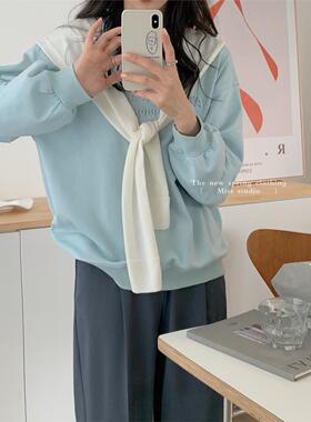 披肩围巾秋冬纯色百搭针织