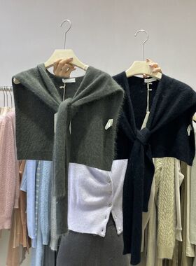 2025秋季新款时尚韩国冬季长袖百搭软糯保暖毛衣披肩上衣女时尚
