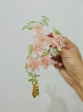 浮生王楚然裟椤同款发饰头饰琉璃素雅古风头饰热门发簪仿妆造荷叶