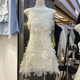 Dress ວັນເດືອນປີເກີດ feather lace suspender dress ແມ່ຍິງ 2026 French sexy three-dimensional flower evening dress short skirt