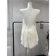 Sexy backless ສີແຂງ tassel halter ຄໍສາມມິຕິລະດັບດອກ suspender ເທິງ summer ladies ສີແຂງຂະຫນາດໃຫຍ່ backless ເທິງສໍາລັບແມ່ຍິງ