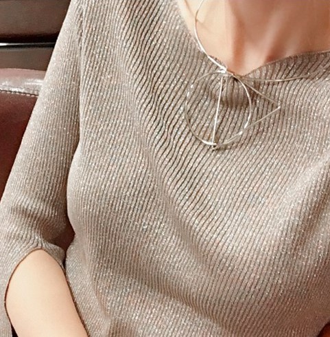 亏本清仓价~冰丝针织衫女一字领亮丝喇叭袖修身上衣一字肩打底衫,淘宝优惠券,粉丝福利购,淘宝优惠卷