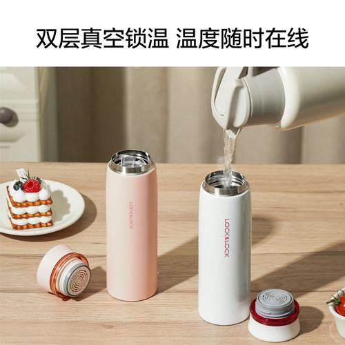 乐扣乐扣保温杯女超轻量水杯简约便携情侣304不锈钢杯子学生男 - 图2
