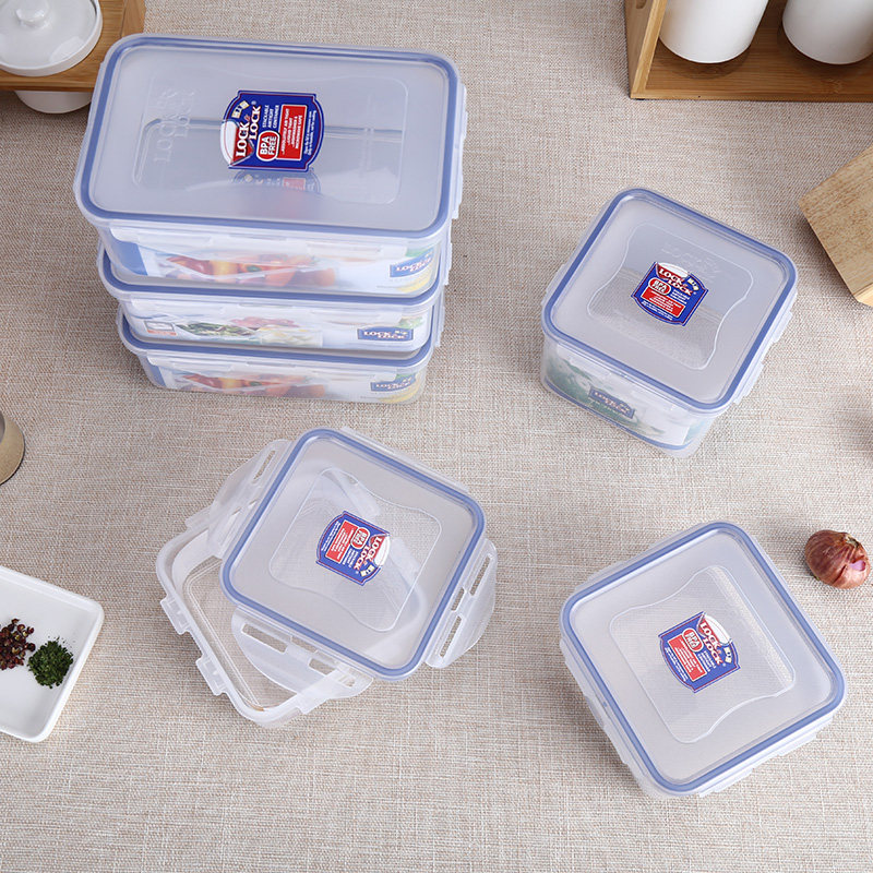 乐扣乐扣塑料保鲜盒6件套装密封食物收纳盒长方形 HPL855S002_虎窝淘