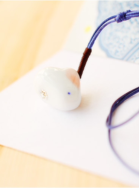 饰品手绘项链陶瓷小兔子