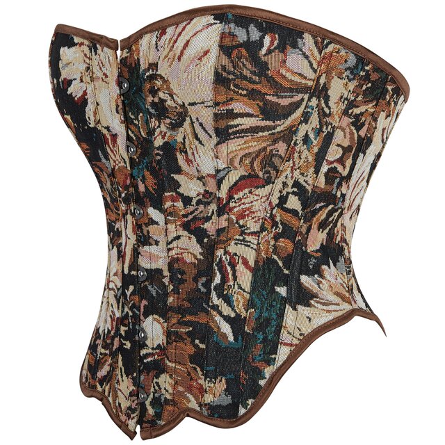 Elegant oil painting printed waist body shaping top