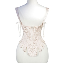 Fa-style retro court shapewear jacquard bungles waist casual waist seal half tochest pure color fish bones tight corset