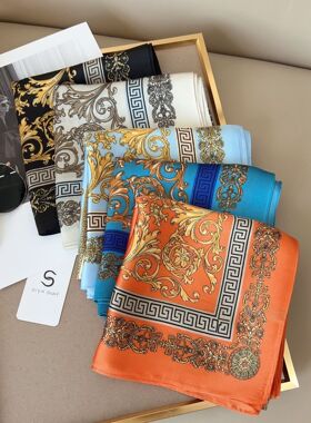 仿真丝小方巾英伦冷淡风领巾女春