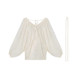 VASSE ງາມກະປູ Tencel ramie ຄໍ V ຂະຫນາດໃຫຍ່ sunscreen backless lantern sleeve shirt women's lazy loose strappy top