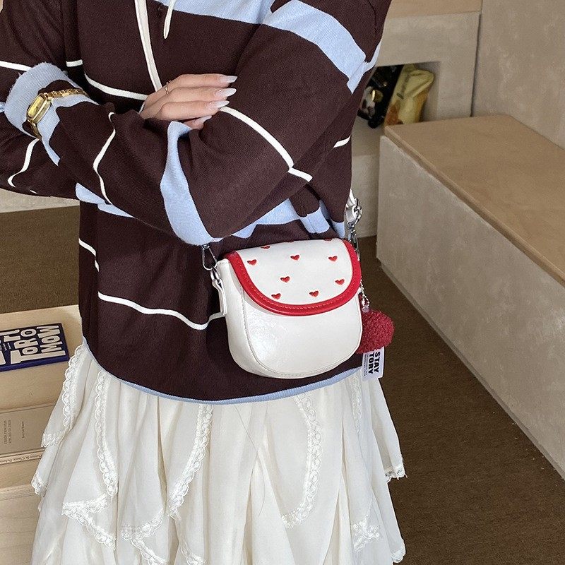 韩系复古波点口红包ins迷你亲子儿童斜挎包洋气小马鞍包零钱配饰,淘宝优惠券,粉丝福利购,淘宝优惠卷