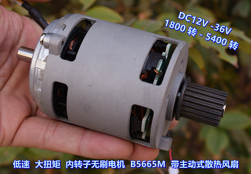 赛车游戏 B5665M 内转子无刷电机 DC24V 3600转 带主动散热风扇 - 图2