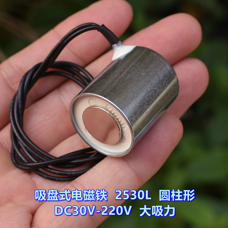 小型圆形 2530L 电磁铁 直流30V-220V 起重电吸铁 吸盘式电磁铁 - 图2