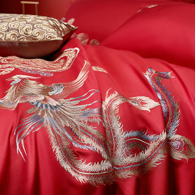 Mercury Home Textile Wedding Festive Four-Piece Set Full Cotton