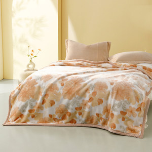 水星家纺毛毯拉舍尔毯冬季加厚盖毯沙发午睡毯空调毯子单双人宿舍