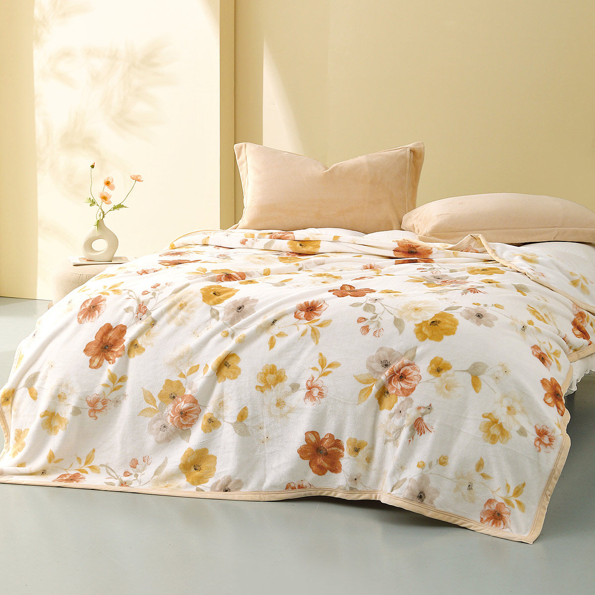 水星家纺法兰绒毯双面绒感毛毯可水洗空调毯办公室午睡毯沙发毯子,淘宝优惠券,粉丝福利购,淘宝优惠卷