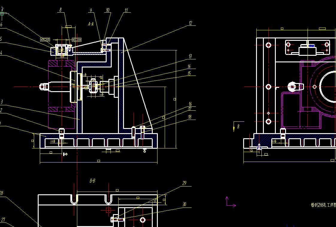 减速箱体零件工艺规程及加工φ52H8孔夹具设计2D图机械CAD素材 - 图3