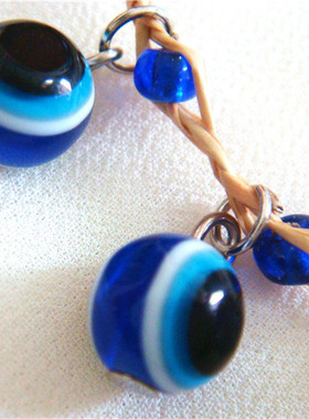 猫眼幸运珠子编织招桃花手链