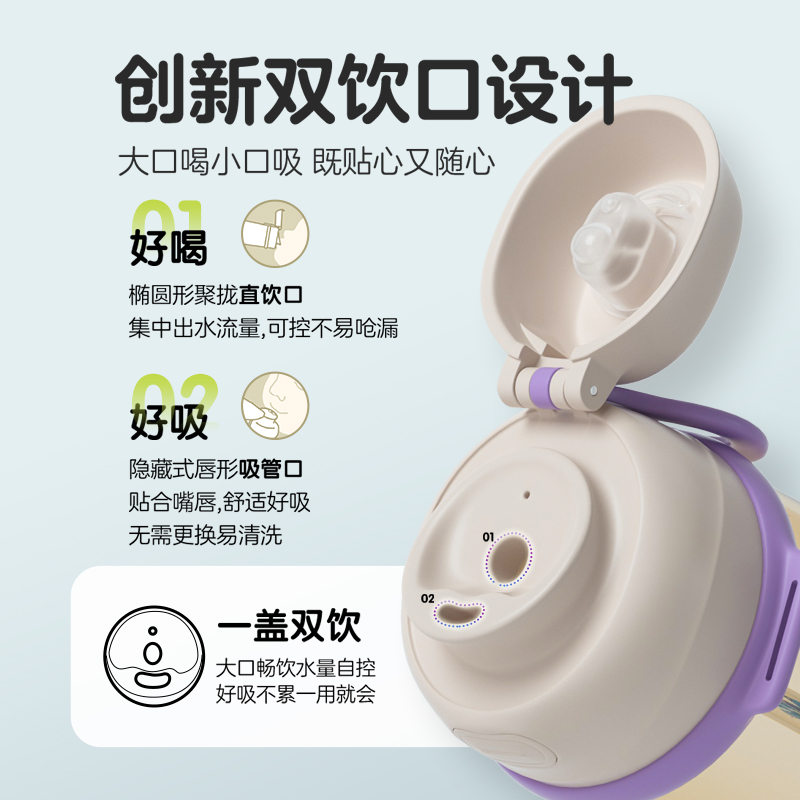 贝亲PPSU直饮吸管杯500ml儿童家用水杯上学幼儿园夏天男女孩杯