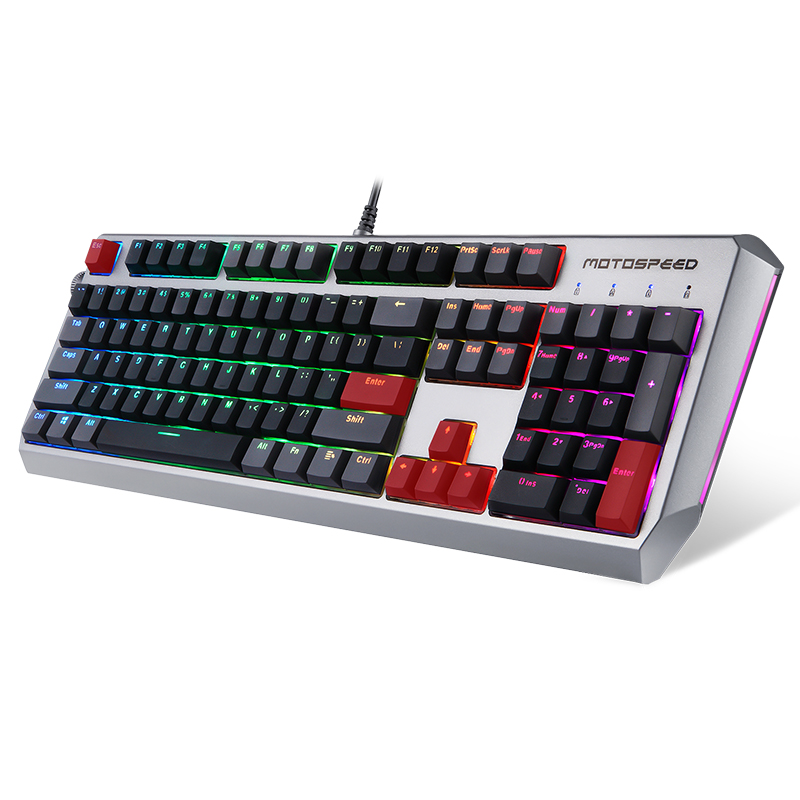 MOTOSPEED摩豹CK80网咖电竞游戏专用机械键盘银轴青轴吃鸡RGB背光 - 图0