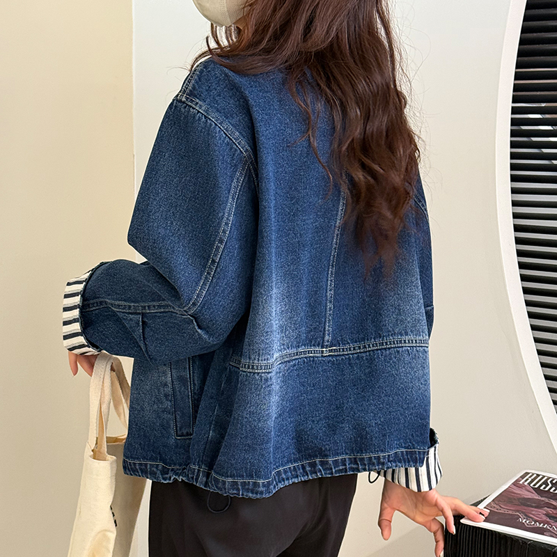 清仓 牛仔外套女短款宽松休闲百搭夹克上衣 - 图1