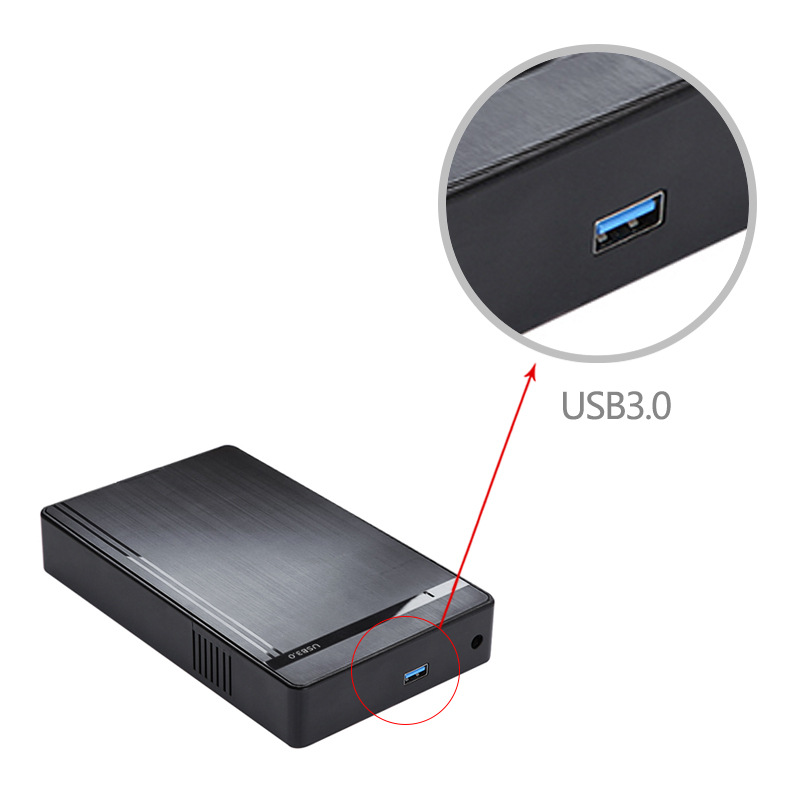 3.5寸SATA硬盘盒USB3.0高速传输免工具安装硬盘盒外置移动硬盘盒