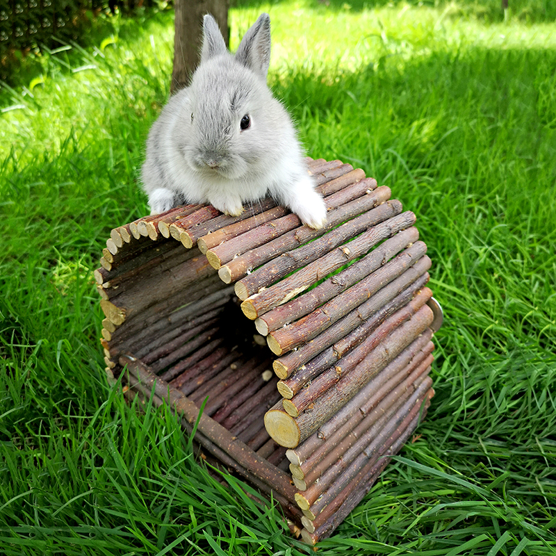 苹果木玩具屋苹果枝龙猫木窝宠物兔子磨牙玩具仓鼠豚鼠凉亭躲避窝-图0