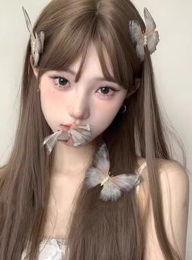 会动的电子蝴蝶发夹女高级感发卡