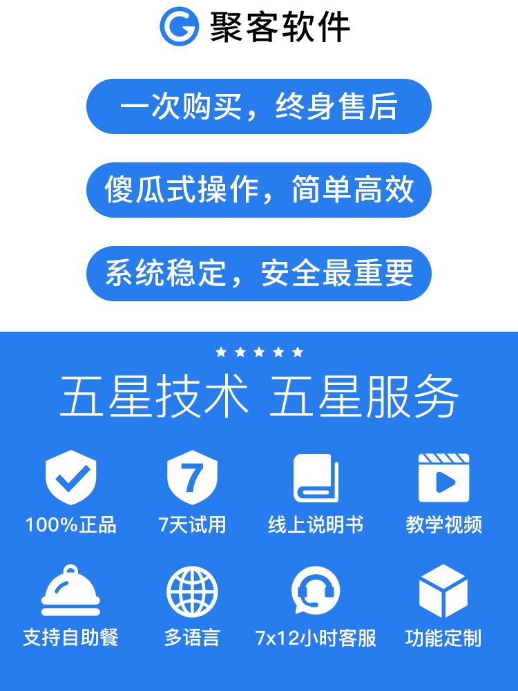 2023版聚客中英文零售收银软件超市零售进销存管理系统多税率-图2