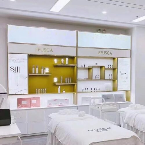 化妆品展示柜全店定制美容院展柜彩妆护肤品面膜陈列柜商场产品柜 - 图3