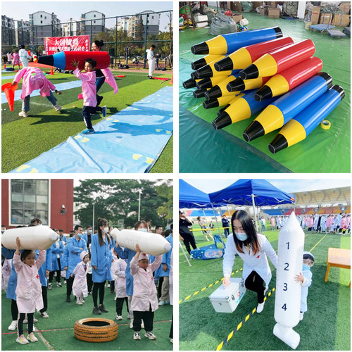 充气体智能道具幼儿园锤子三角梯上课训练器材亲子迷彩气模新教具 - 图0