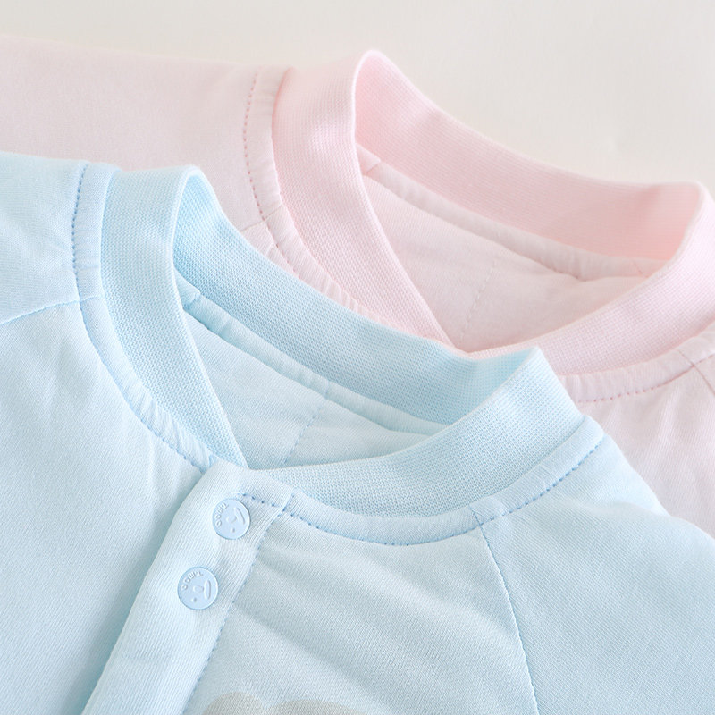 婴儿衣服秋冬新生宝宝夹棉分体哈衣 藤之木工房母婴内衣套装