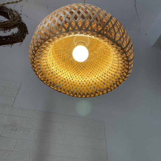 Пеньковая веревка с выключателем, напольный подвесной светильник из бамбукового плетения