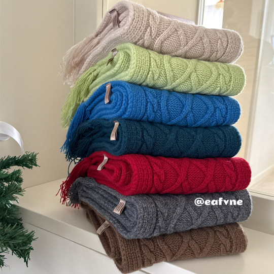 Heavyweight Scarf Economic Uptrend Scarf Fringed Wool