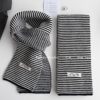 Black and white scarf color matching high-end handmade knitted