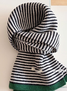 老电影里的条纹复古围巾围脖拼色