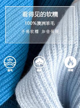 100%WOOL纯羊毛牛角扣围巾