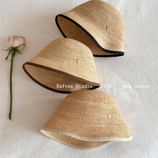 Breathable sun protection high-end raffia hat natural seaside
