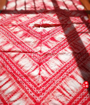 Yunnan Dali pure handmade white ethnic zstained tea table table buffet tablecloth-red slug (165 x 115CM)