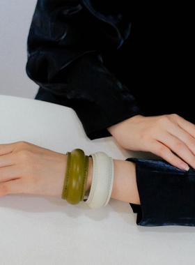 欧美风复古高级感皮质开口手镯