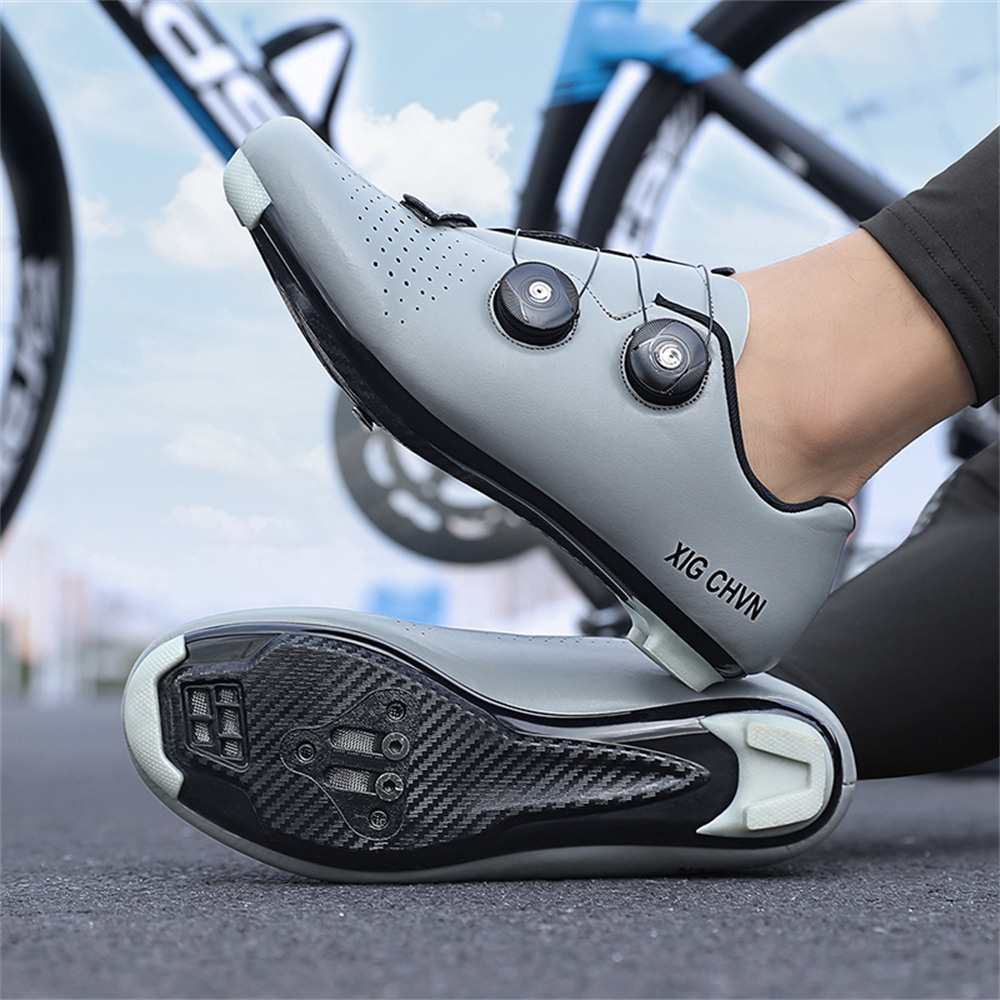 Cycling shoes公路自行车竞赛碳纤维底骑行鞋宽脚旋钮锁鞋男37-47 - 图1