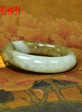 和田玉籽料手镯糖青白闪青花三色