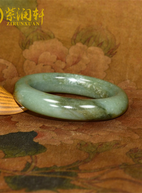 和田玉籽料手镯沙枣青籽镯留皮